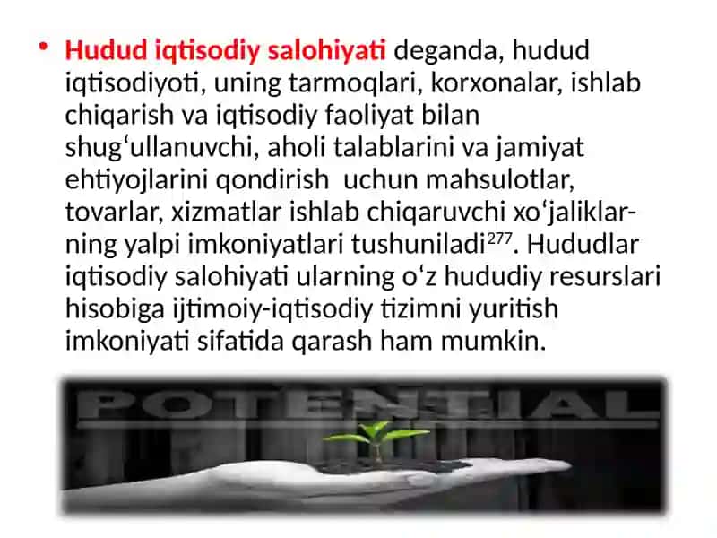 Hududlarning iqtisodiysalohiyati va barqaror iqtisodiy o’sish 4