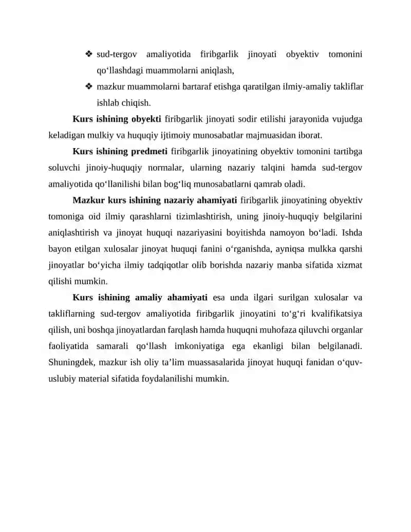 Firibgarlik jinoyatining obyektiv tomonining jinoiy-huquqiy xususiyatlari 4