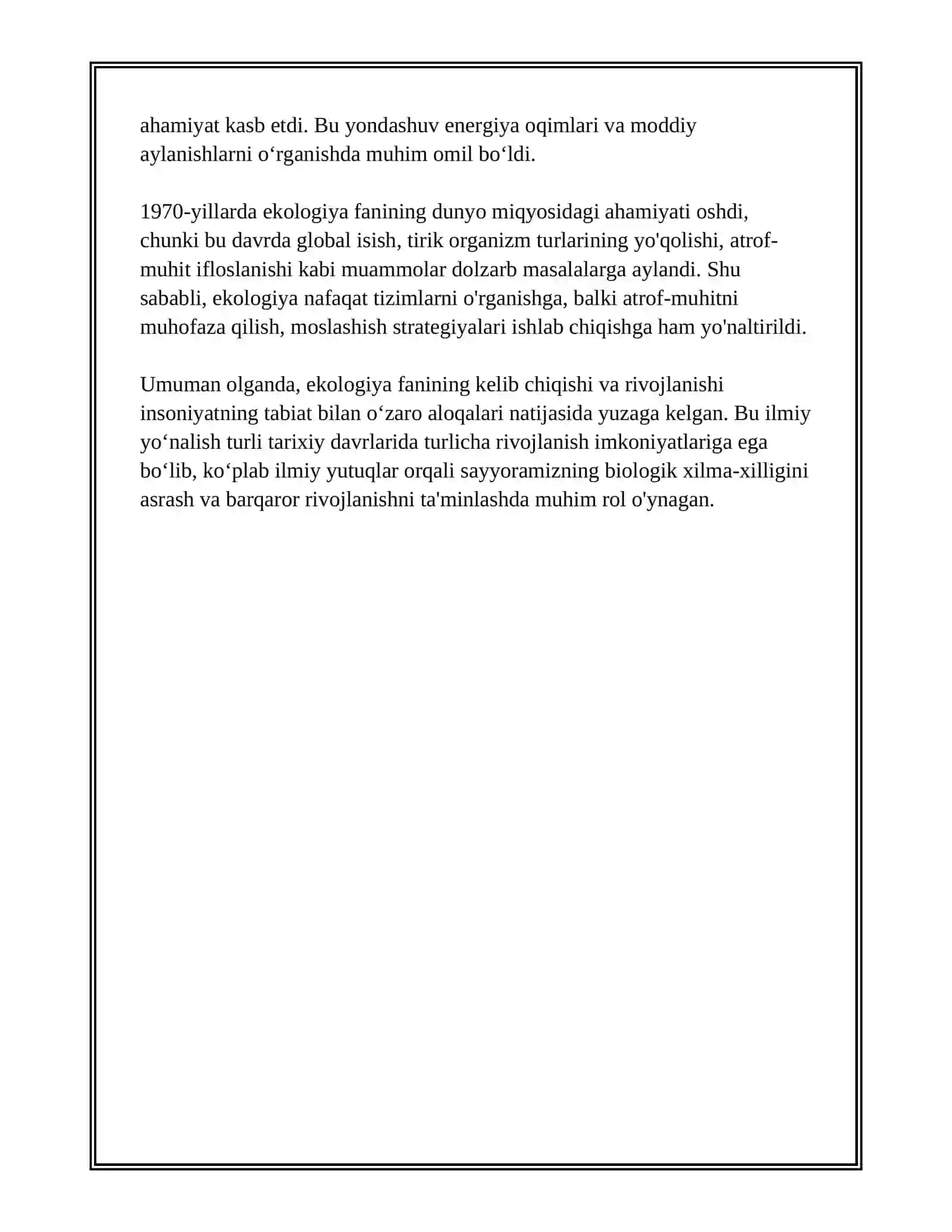 EKOLOGIYA FANINING SHAKLLANISH TARIXI VA RIVOJLANISH BOSQICHLARI 4