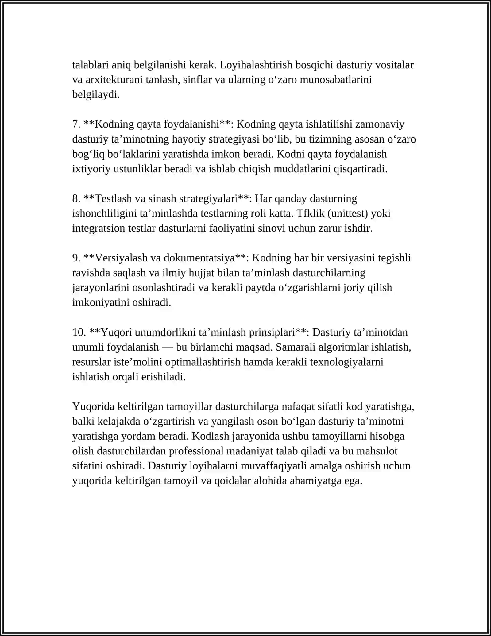 Kodlarni Tuzish Tamoyillari 4