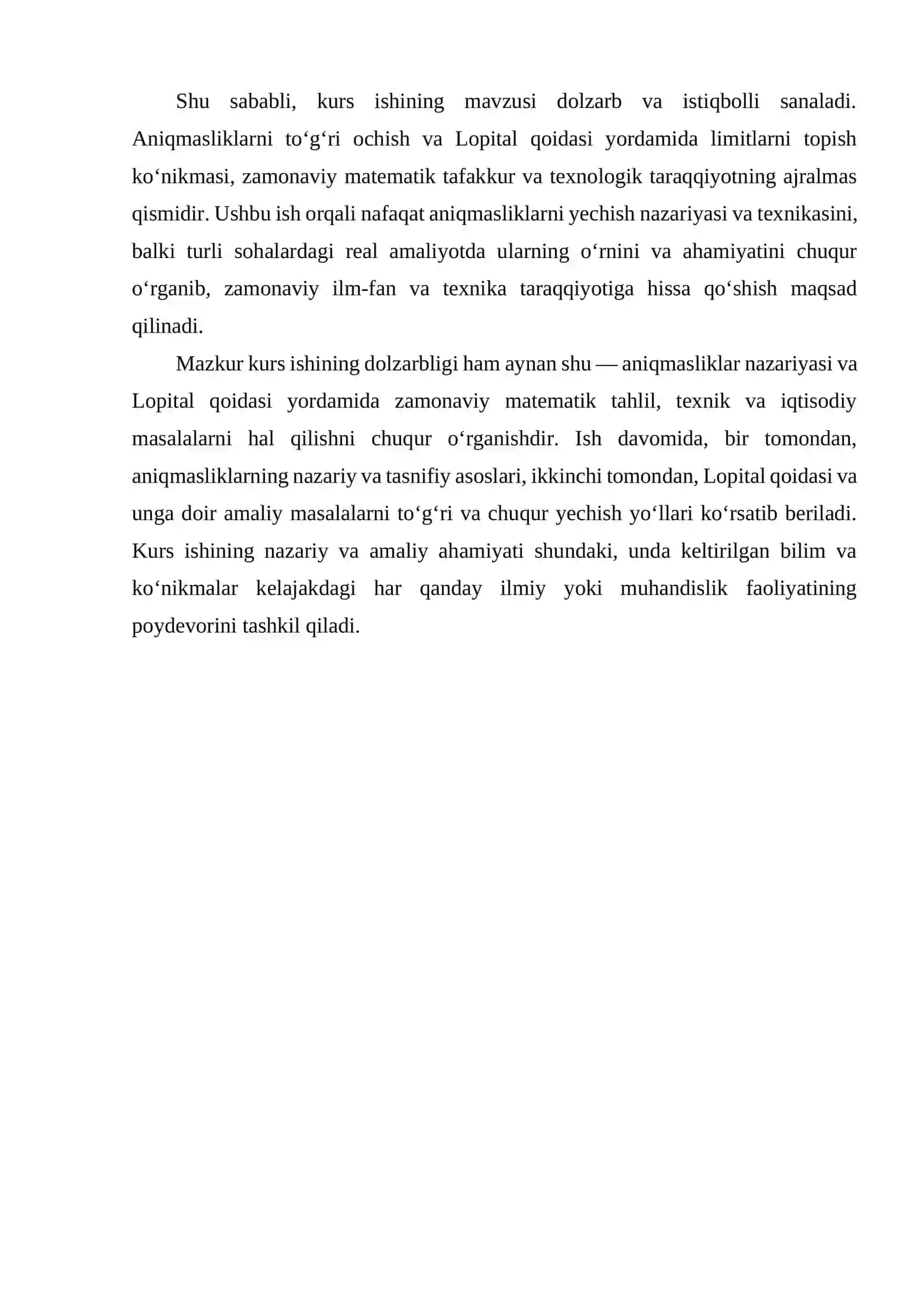 ANIQMASLIKLAR, ANIQMASLIKLARNI OCHISHNING LOPITAL QOIDASI 4