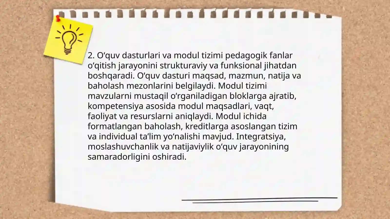 Pedagogik fanlar oʻqitish jarayoni yaxlit tizim sifatida 4