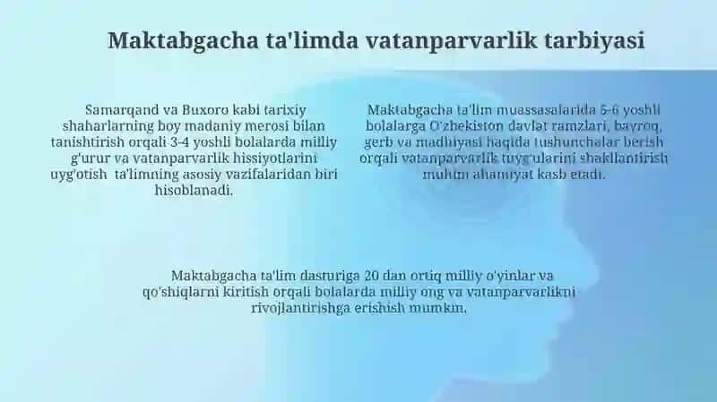 Maktabgacha talimda milliy tarbiya asoslari fanining ahamiyati 4