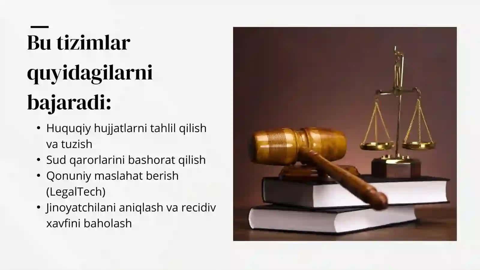 Avtomatlashtirilgan huquqiy tizimlar: afzalliklar va xavflar 4