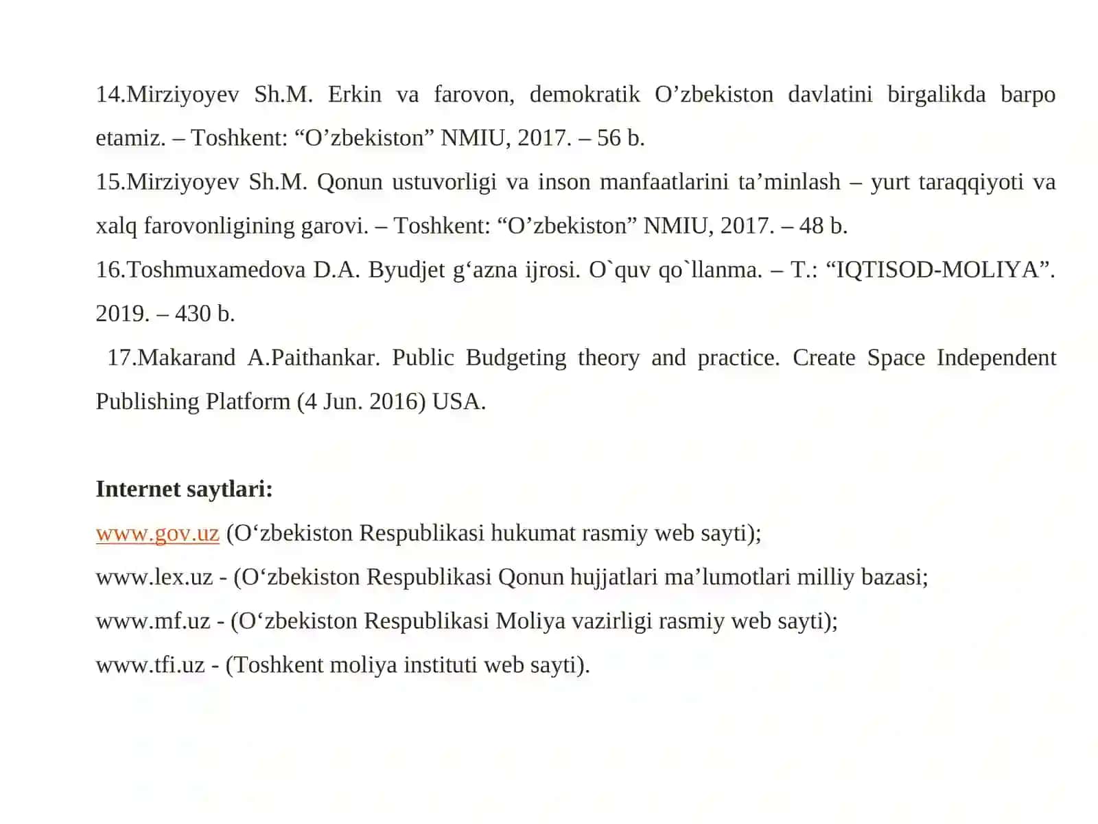 BYUDJET HISOBINING STANDARTLARI VA ULARNING MAZMUNI 4