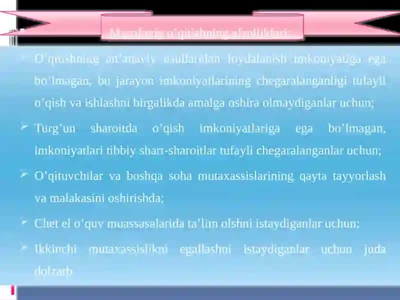 Masofaviy O’qitish 4