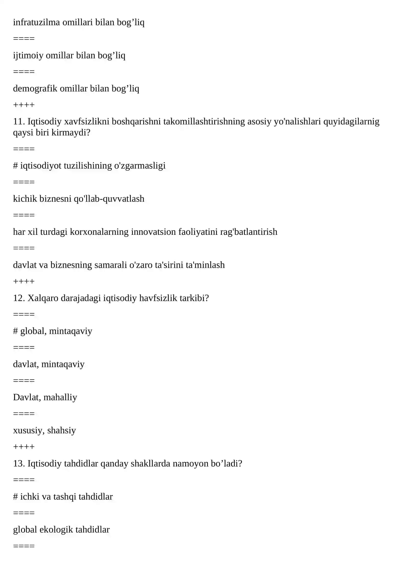 Mamlakatning iqtisodiy xavfsizligiga tahdidlar 4