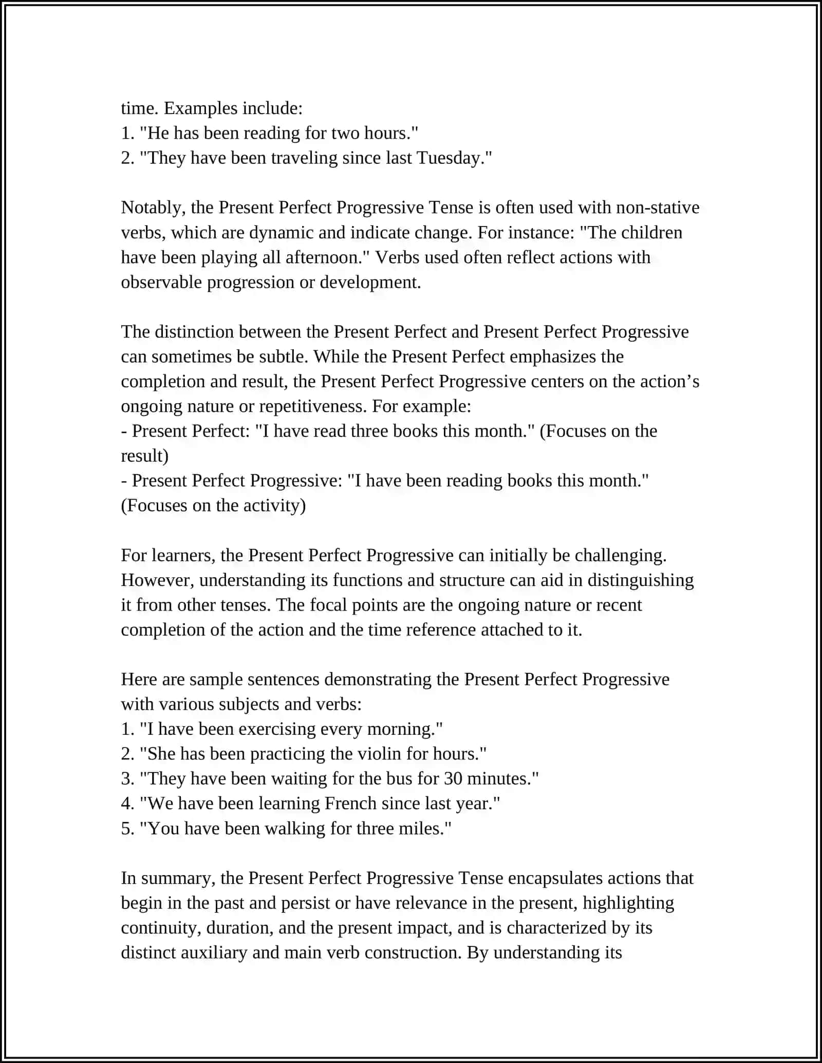 PRESENT PERFECT PROGRESSIVE 4