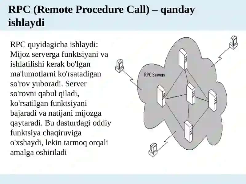 RPC(Remote Procedure Call) Masofaviy protsura chaqiruvi 4
