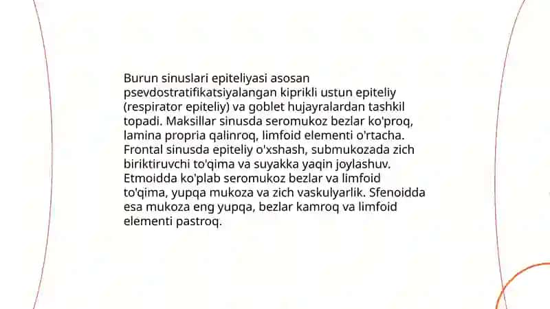 Nafas olish tizimi a’zolarining qiyosiy gistalogik tavsifi 4