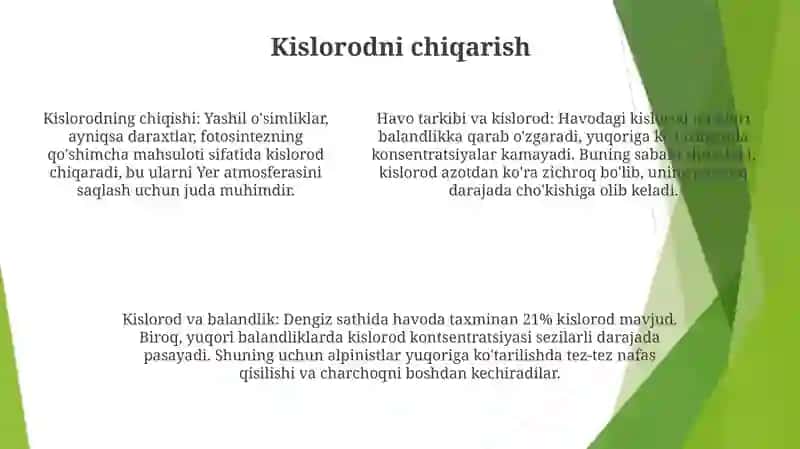 Havo Tarkibini OʻRmonga BogʻLiqligi 4