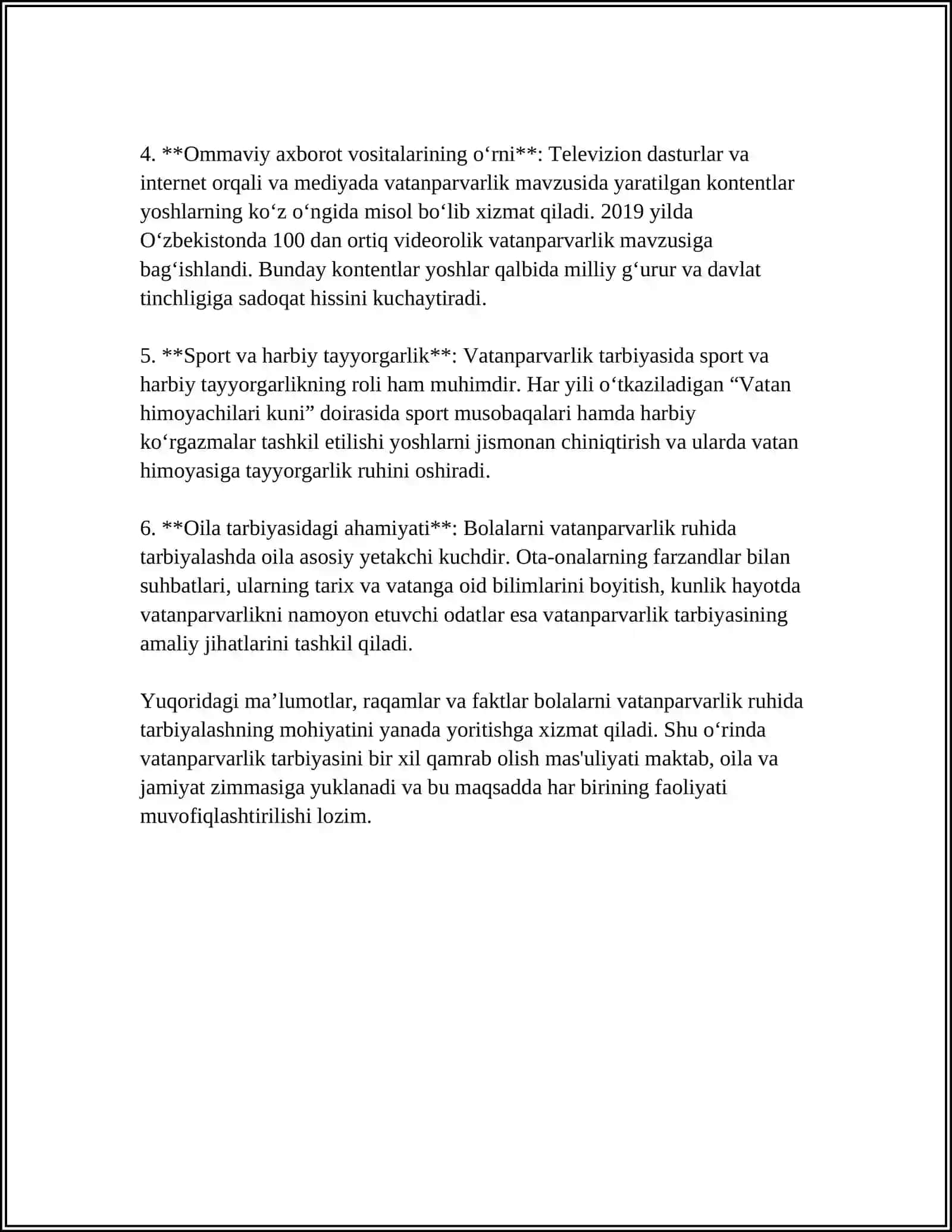 BOLALARNI VATANPARVARLIK RUHIDA TARBIYALASHDA MTTNING OʻRNI 4