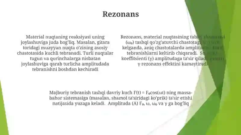 Moddiy nuqtaning majburiy tebranma harakati 4