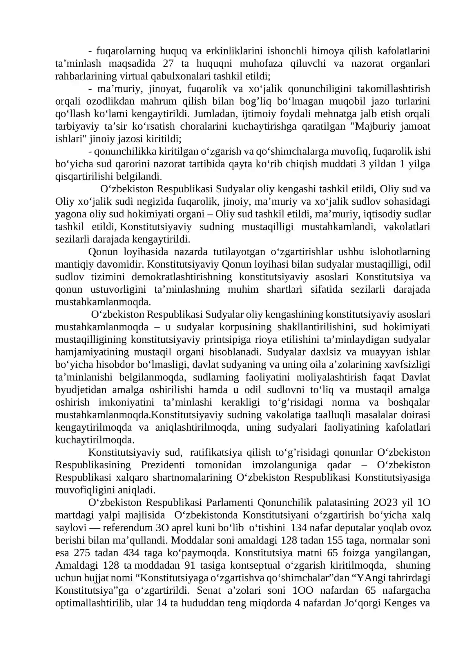 YANGI O‘ZBEKISTONDA PREZIDENT SH.M.MIRZIYOYEV RAHBARLIGI VA TASHABBUSI OSTIDA AMALGA OSHIRILAYOTGAN ISLOHOTLAR 4