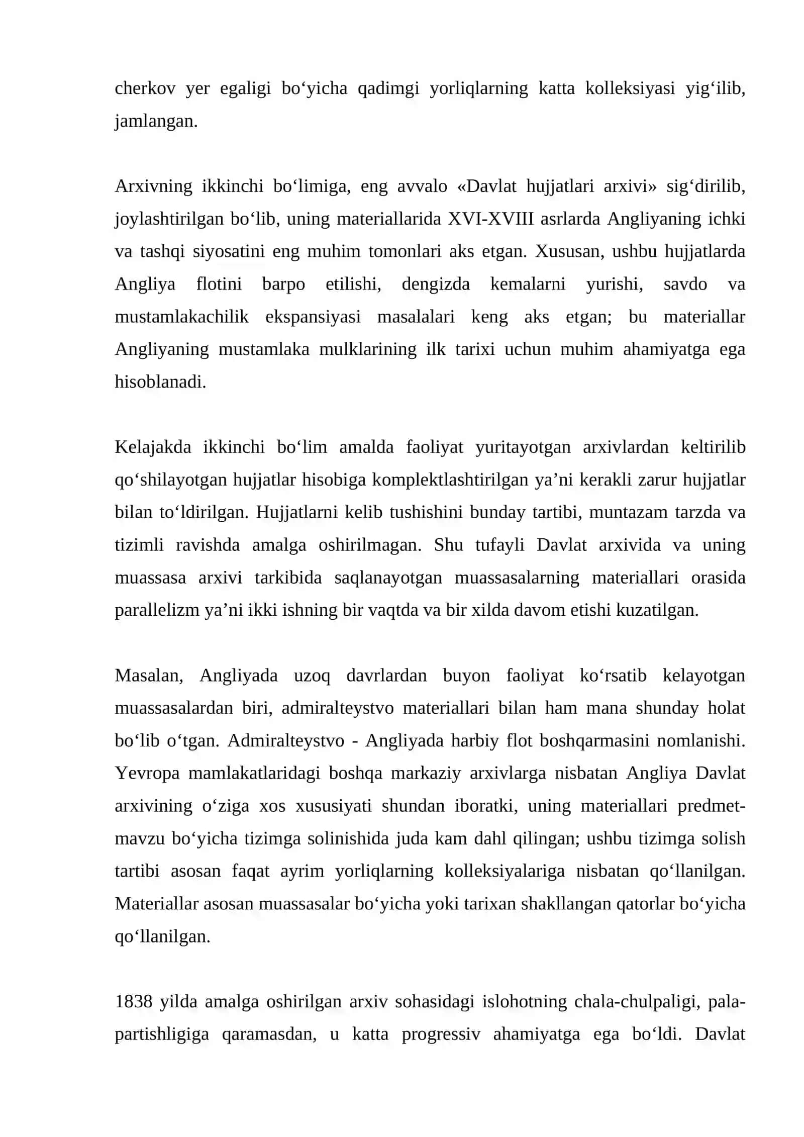 Buyuk Britaniya davlat arxivining tashkil etilishi. Londonda tarixiy saqlovxonalarning jamlanishi 4