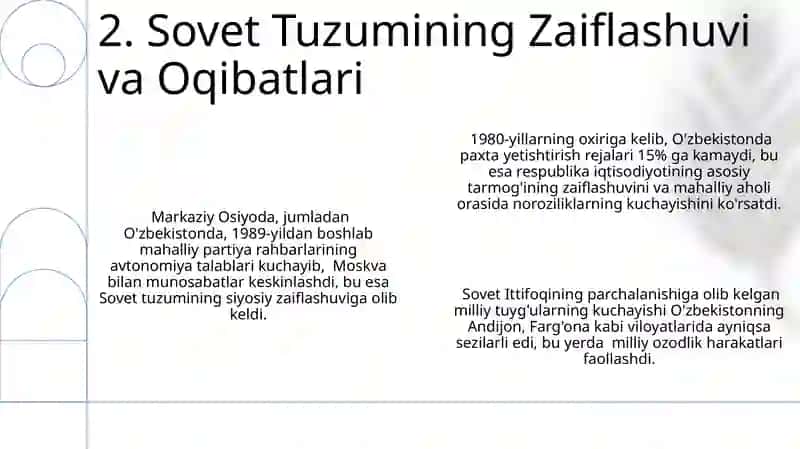 Mustaqillikka erishish arafasida Oʻzbekistondagi ijtimoiy- siyosiy jarayonlar 4