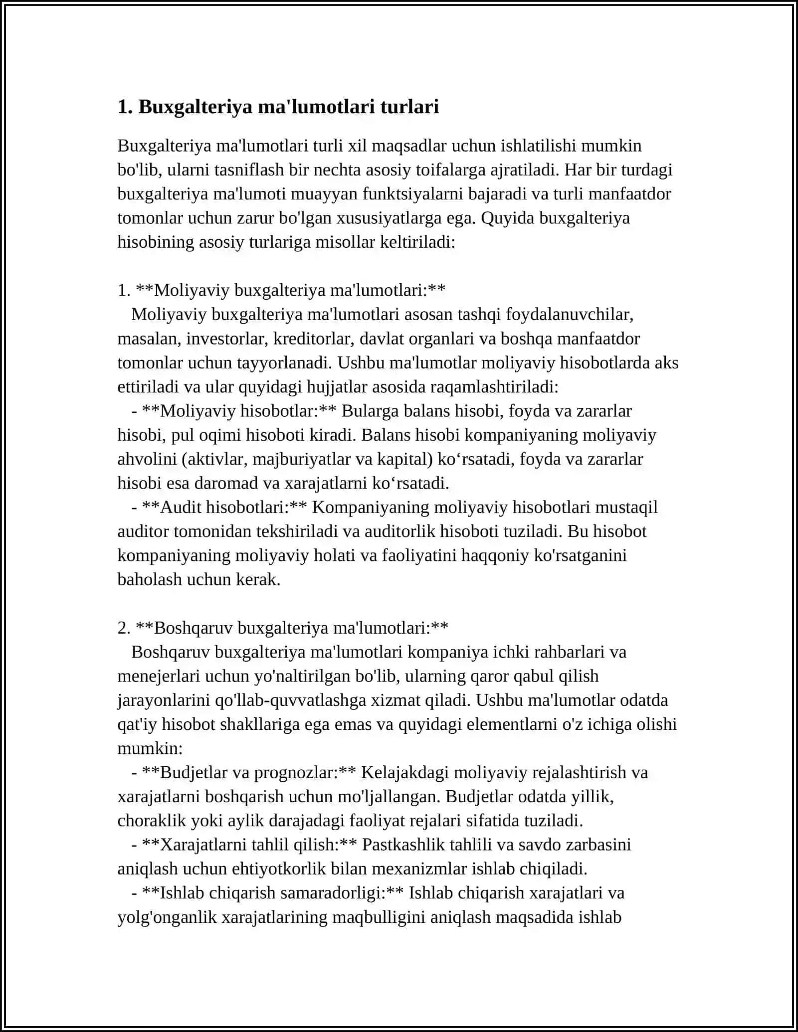 BUXGALTERIYA HISOBI AXBOROT TIZIMLARIDA FOYDALANILADIGAN AXBOROTLARNING TURLARI BOSHQA AXBOROT TIZIMLARI BILAN ÒZARO BOĢLIQLIK JIHATLARI 4
