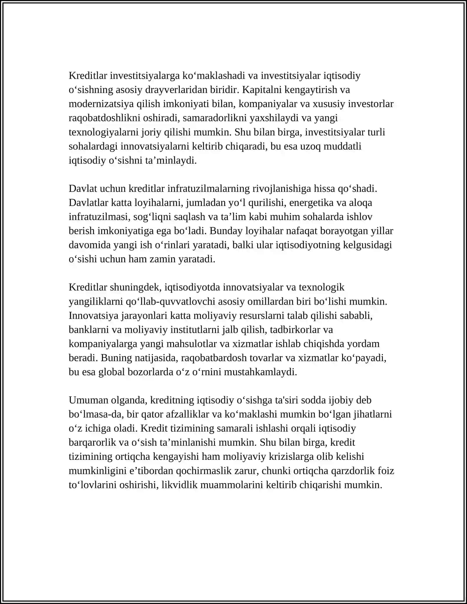 KREDITNING IQTISODIYOTDAGI ROLI 4