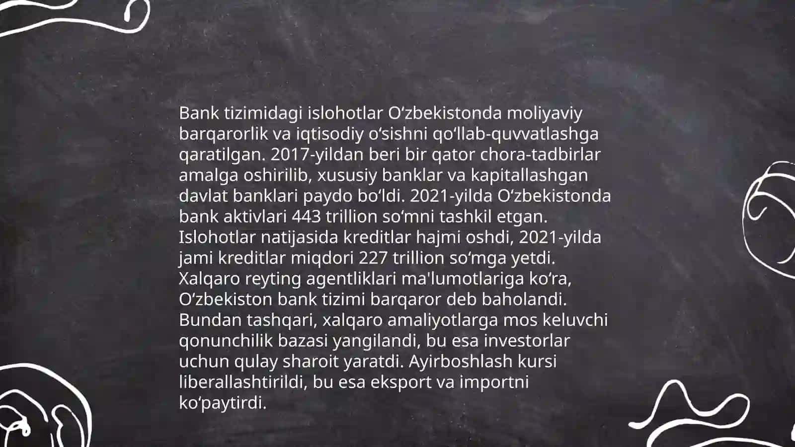 Oʻzbekistondagi moliyaviy xizmatlarning hozirgi holati va uning rivojlantirish istiqbollari 4