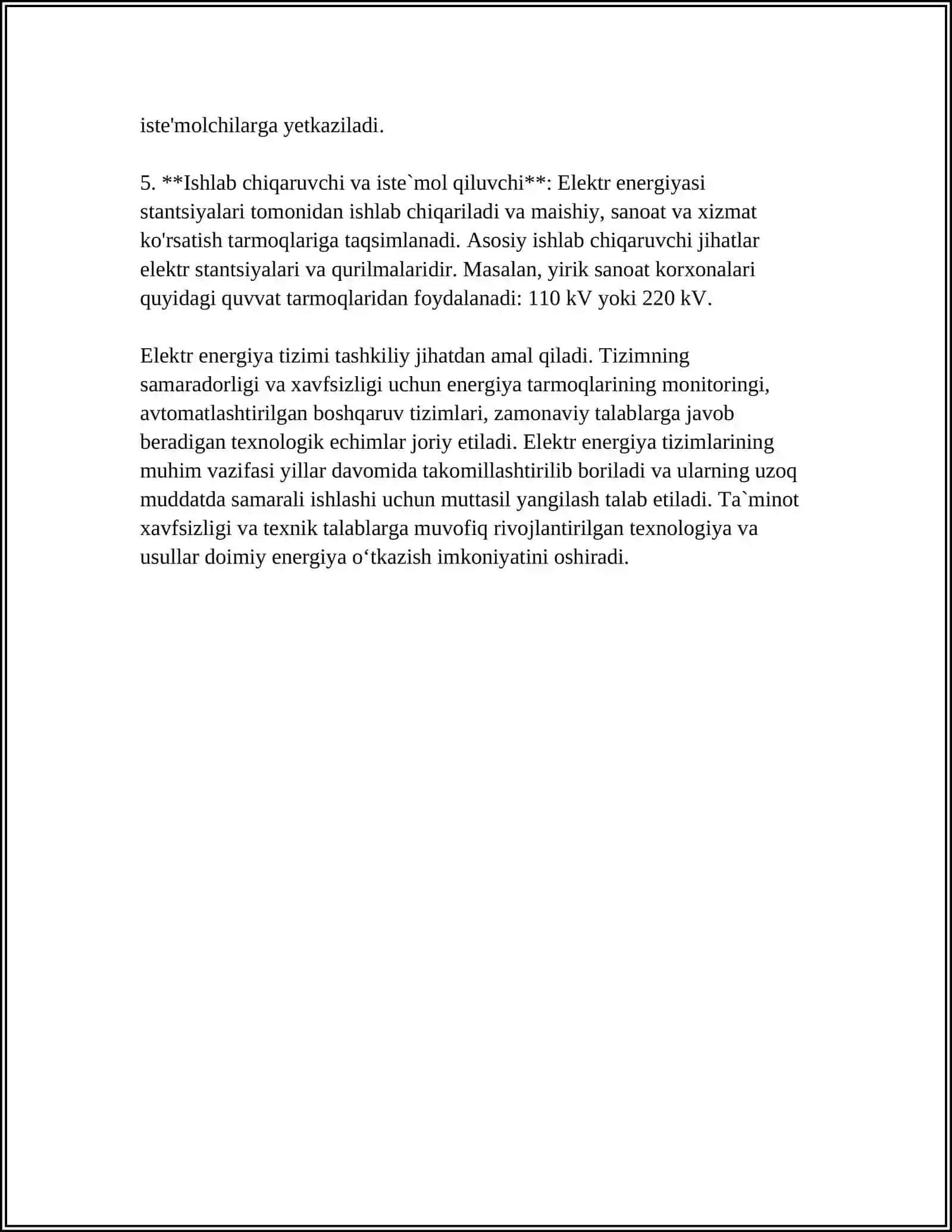 ELEKTR ENERGETIKA SISTEMALARI ELEMENTLARINING XARAKTERISTIKALARI VA PARAMETRLARI 4
