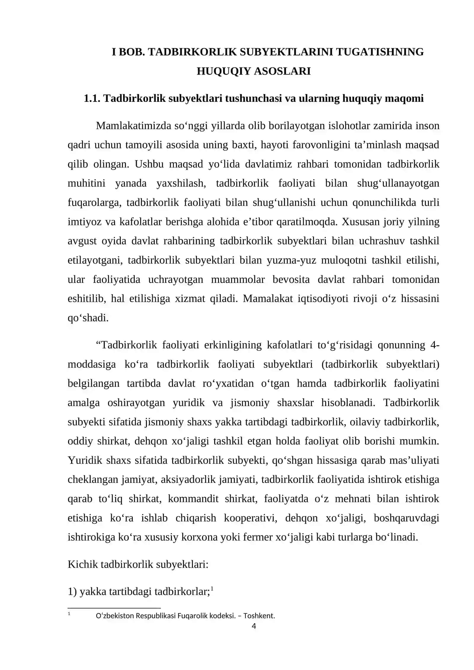 TADBIRKORLIK SUBYEKTLARINI TUGATISHNING HUQUQIY ASOSLARI VA TARTIBI 4