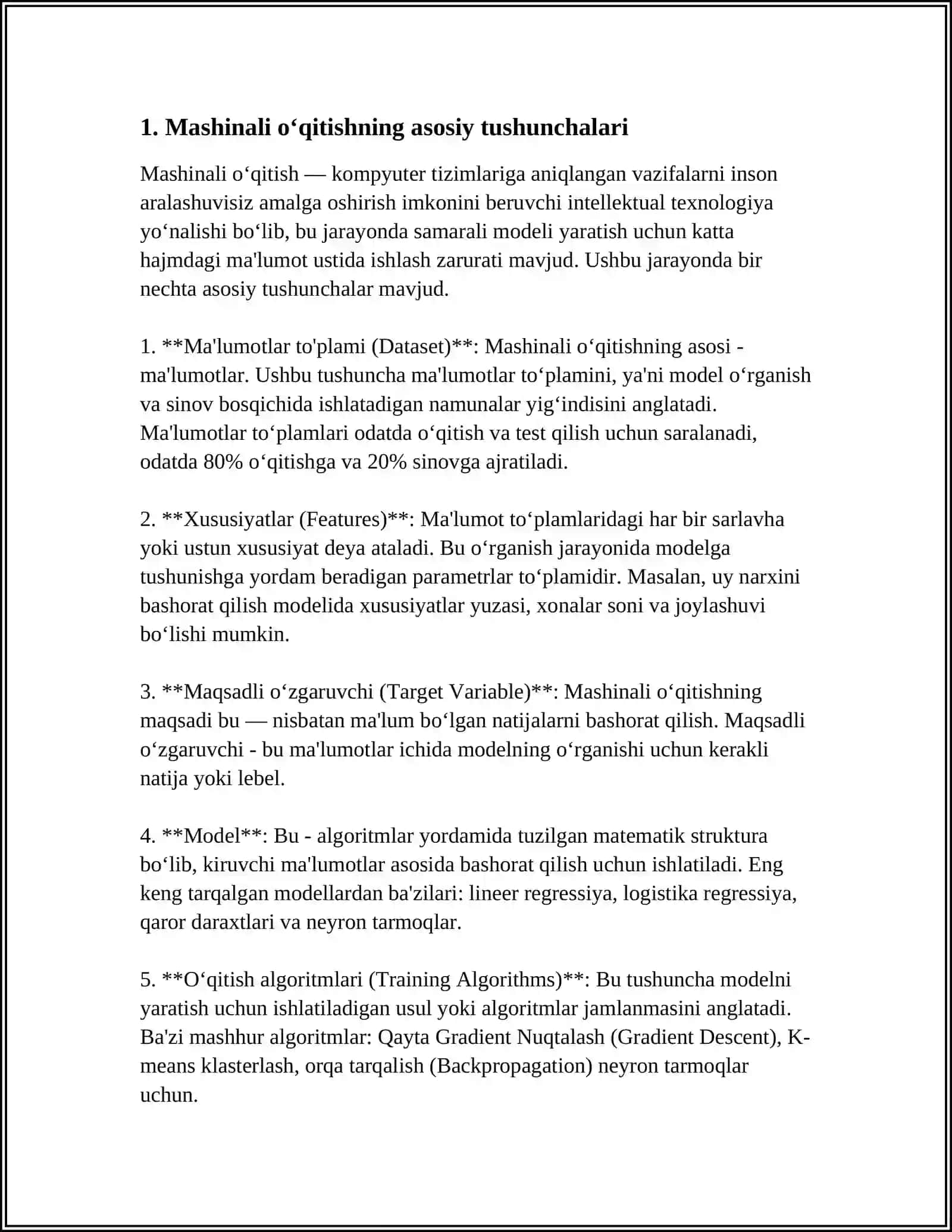 MASHINALI O‘QITISH METODLARI 4