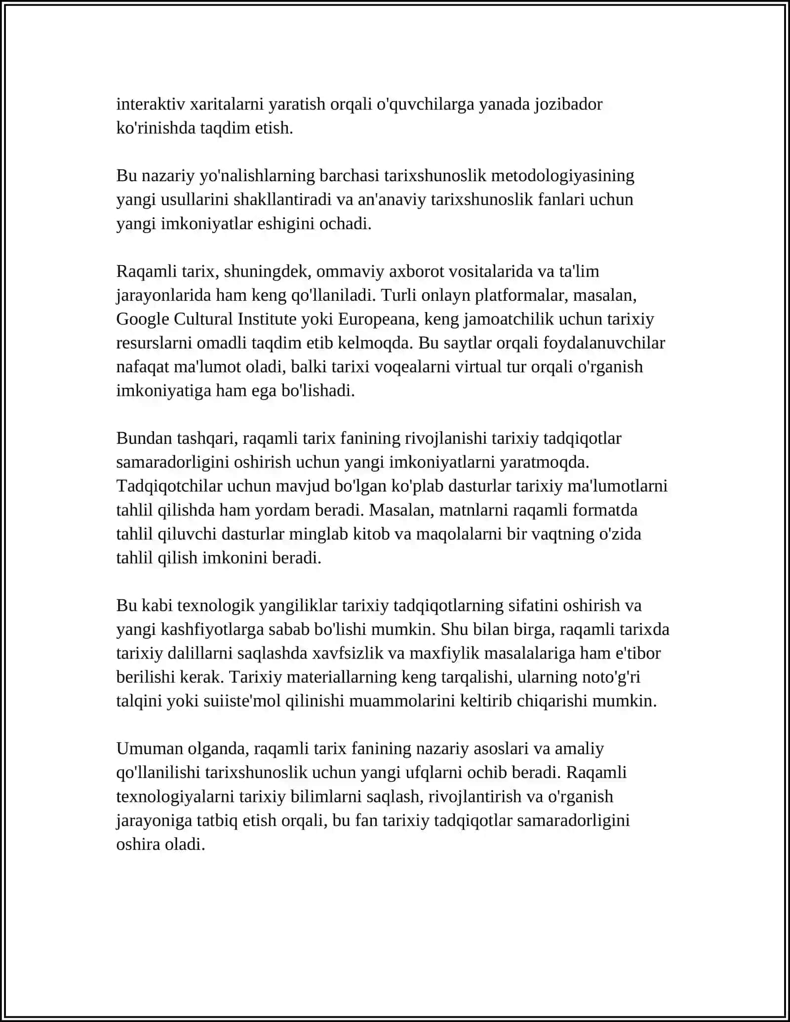 RAQAMLI TARIX FANINING SHAKLLANISHI VA TARAQQIYOTI 4