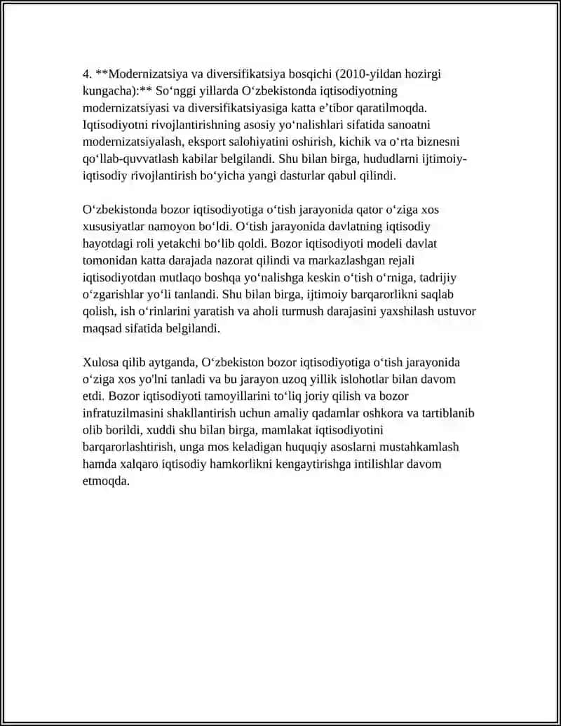 BOZOR IQTISODIYOTINING OʻZBEKISTONDAGI XUSUSIYATLARI 4
