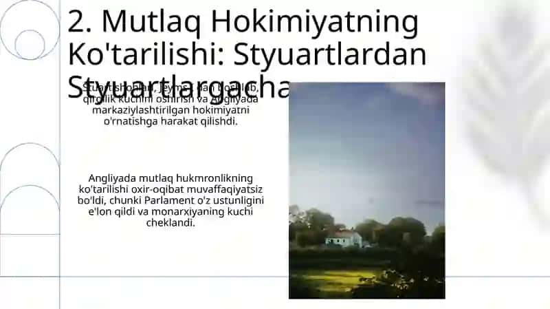Angliyada Qirol hokimiyatining kuchayishi. Absolyutizim 4