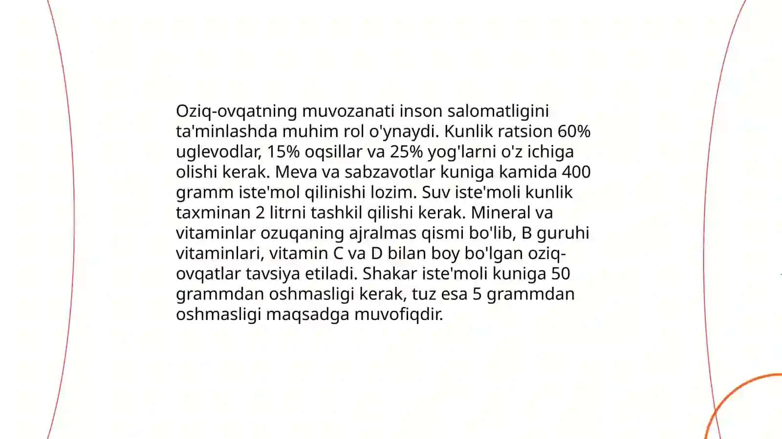 Sog'lom ovqatlanish piramidasi 4