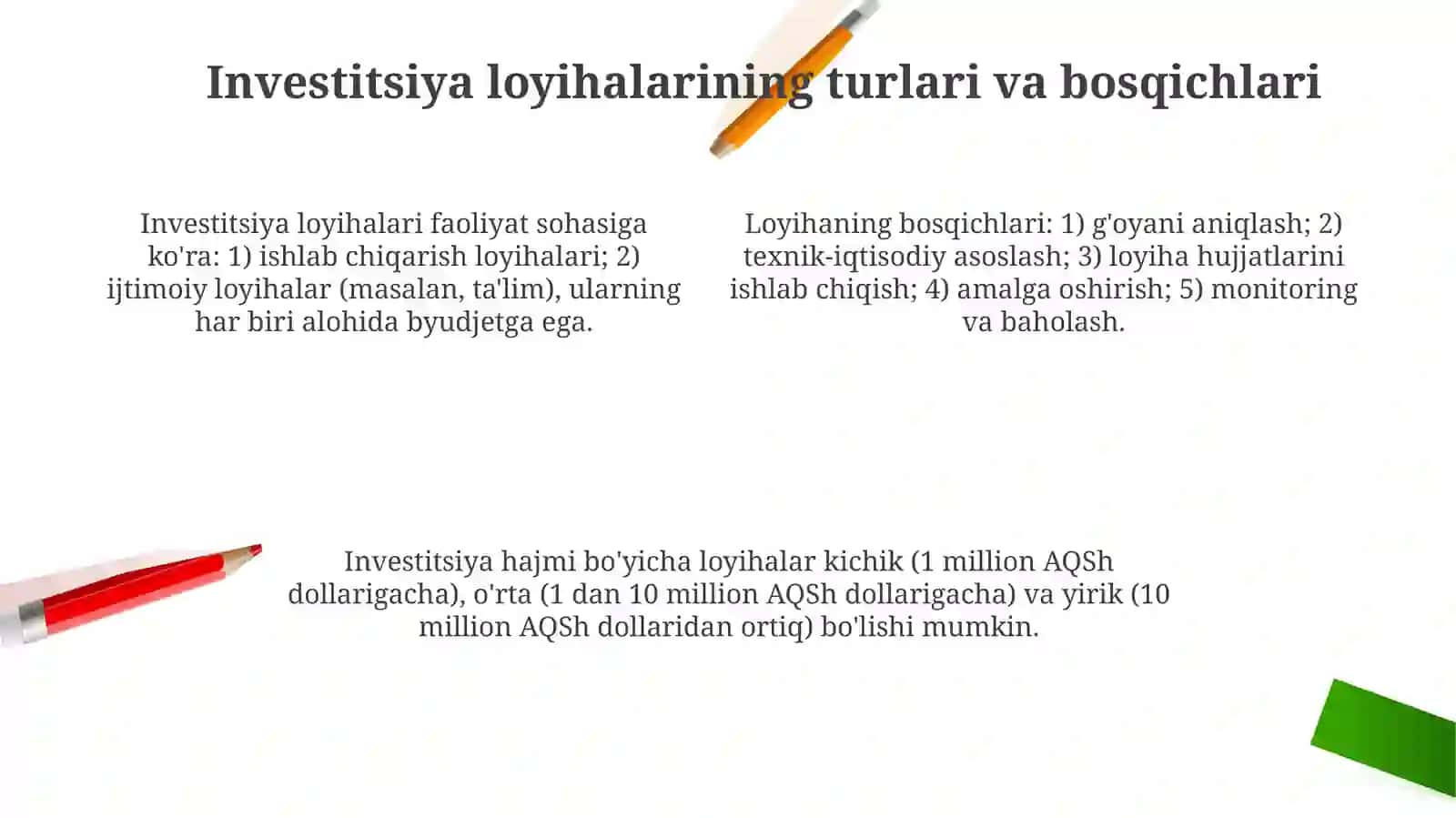 Investitsiya loyihasi tushunchasi 4