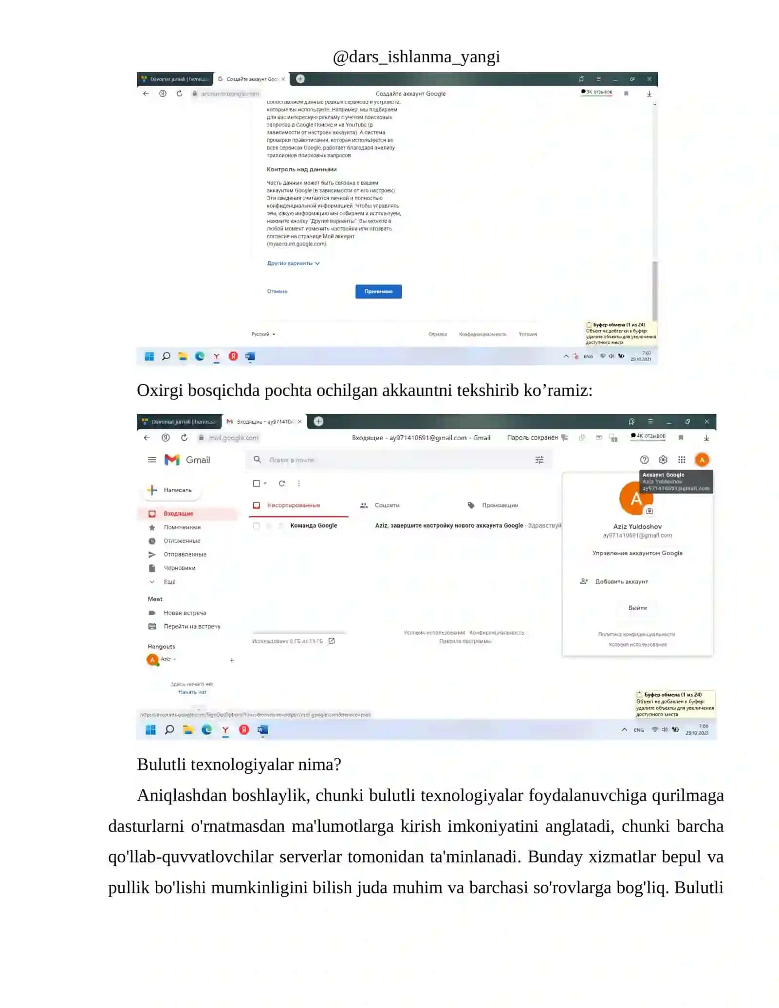 Google xizmatlari uchun Gmail e-pochta ochish 4