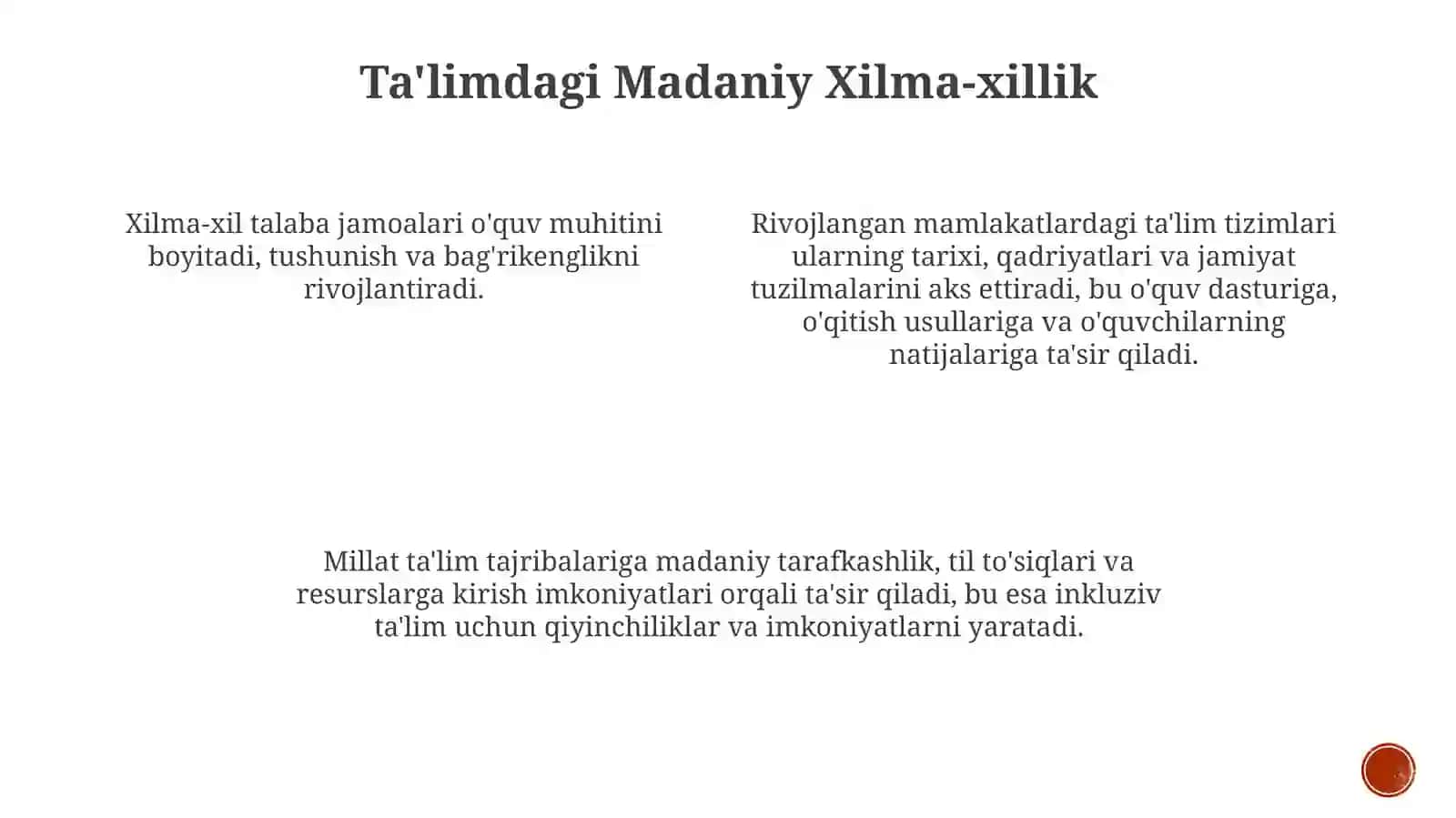 Jahonning rivojlangan mamlakatlarida tarbiyaviy jarayonlarning etnik xususiyatlari 4