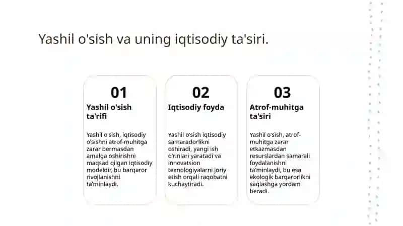 Yashil iqtisodiyot va o'sishning ahamiyati 4