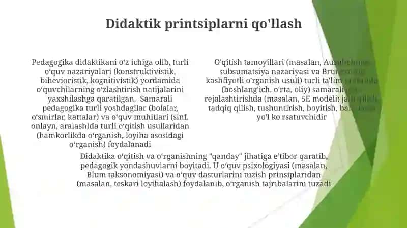 Ta'lim nazariyasi (didaktika) pedagogikaning tarkibiy qismi sifatida 4