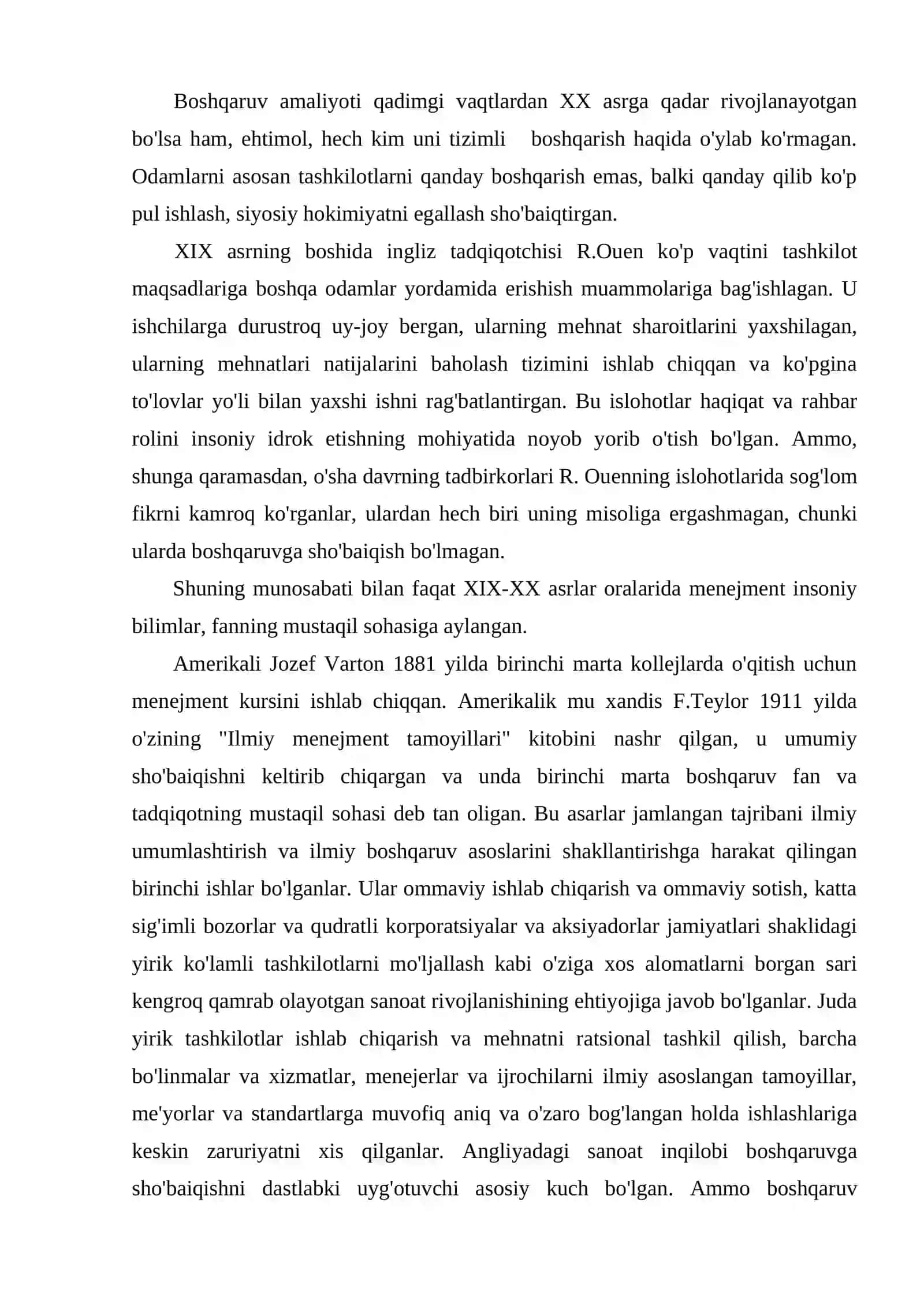 Menejmentning rivojlanish tarixi va zamonaviy holati 4