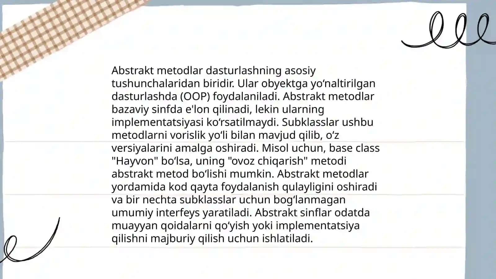 Python dasturlash tilida abstrakt sinflar tashkil etish va ulardan foydalanish usullari 4