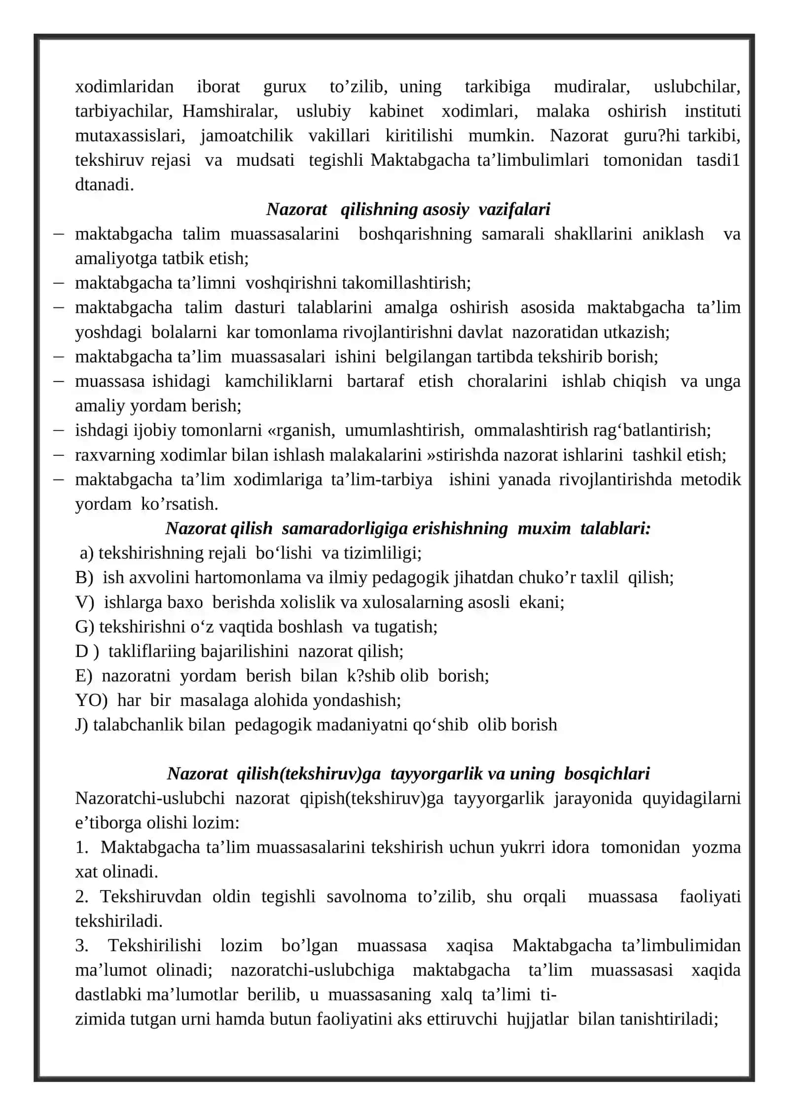 Nazorat qilishning usul va uslublari 4