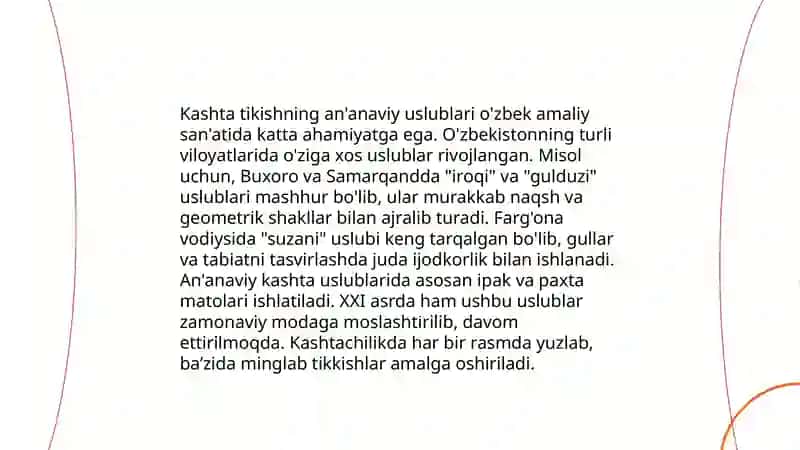 Qòlda kashta tikish sanatini òrganish 4