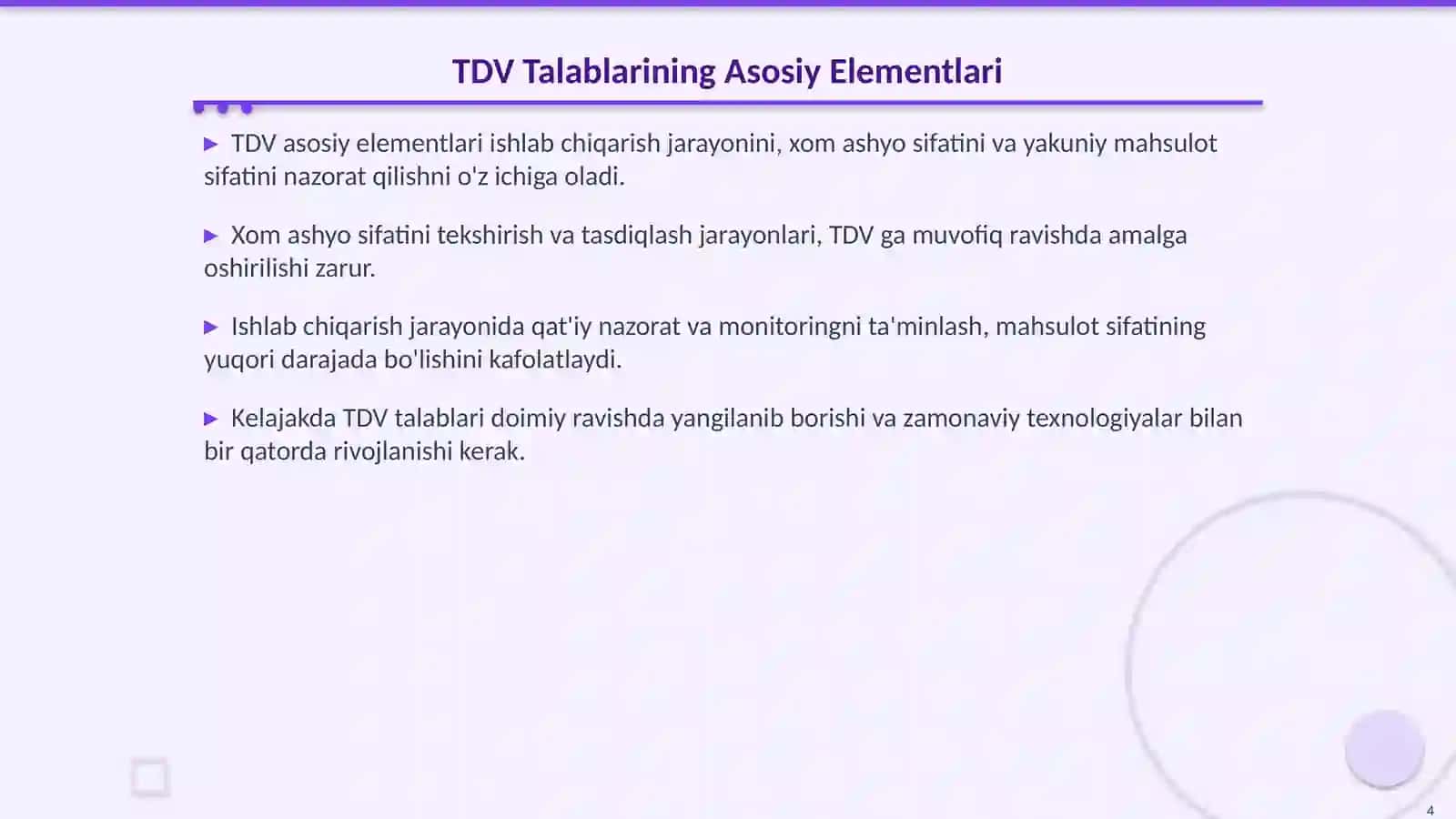 Farmatsevtik Ishlab Chiqarishda TDV Talablari 4