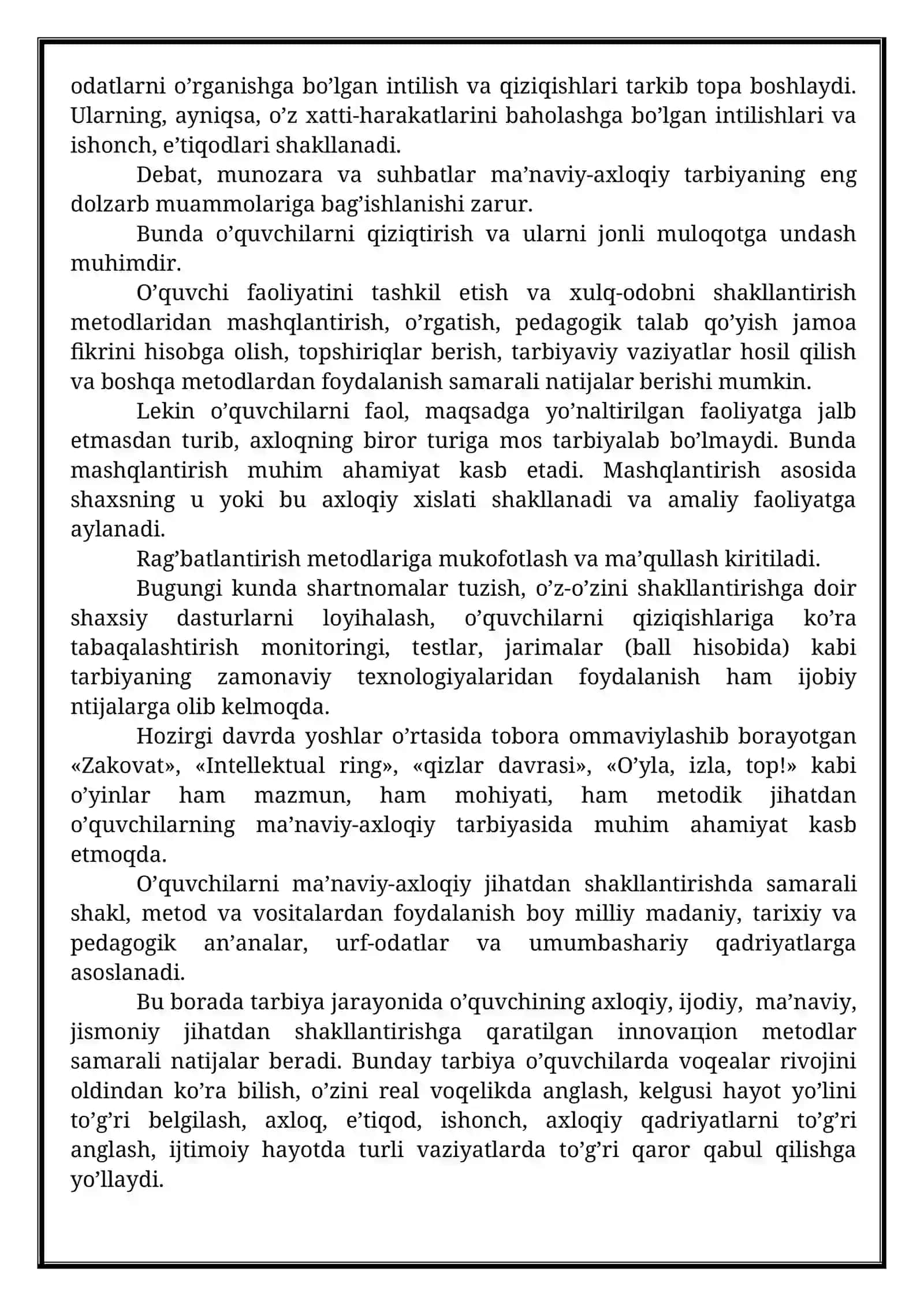 Kaykovus va uning “Qobusnoma” asarida barkamol inson tarbiyasida qo'llaniladigan metod va uslaublar 4