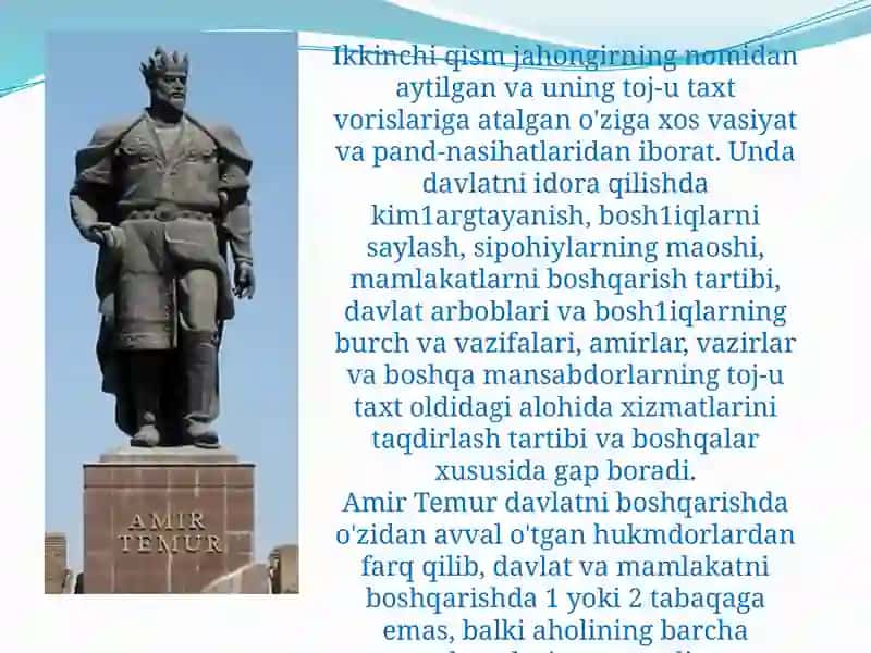 Amir Temur Tuzuklari 4