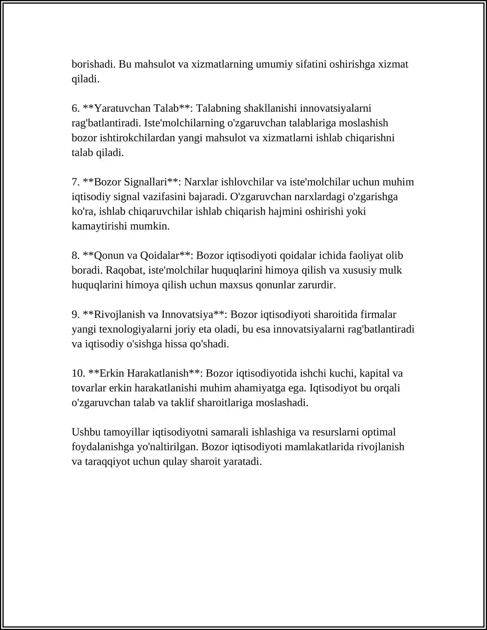O‘ZBEKISTONDA BOZOR IQTISODIYOTIGA O`TISHINING YO`LLARI,TAMOYILLARI 4