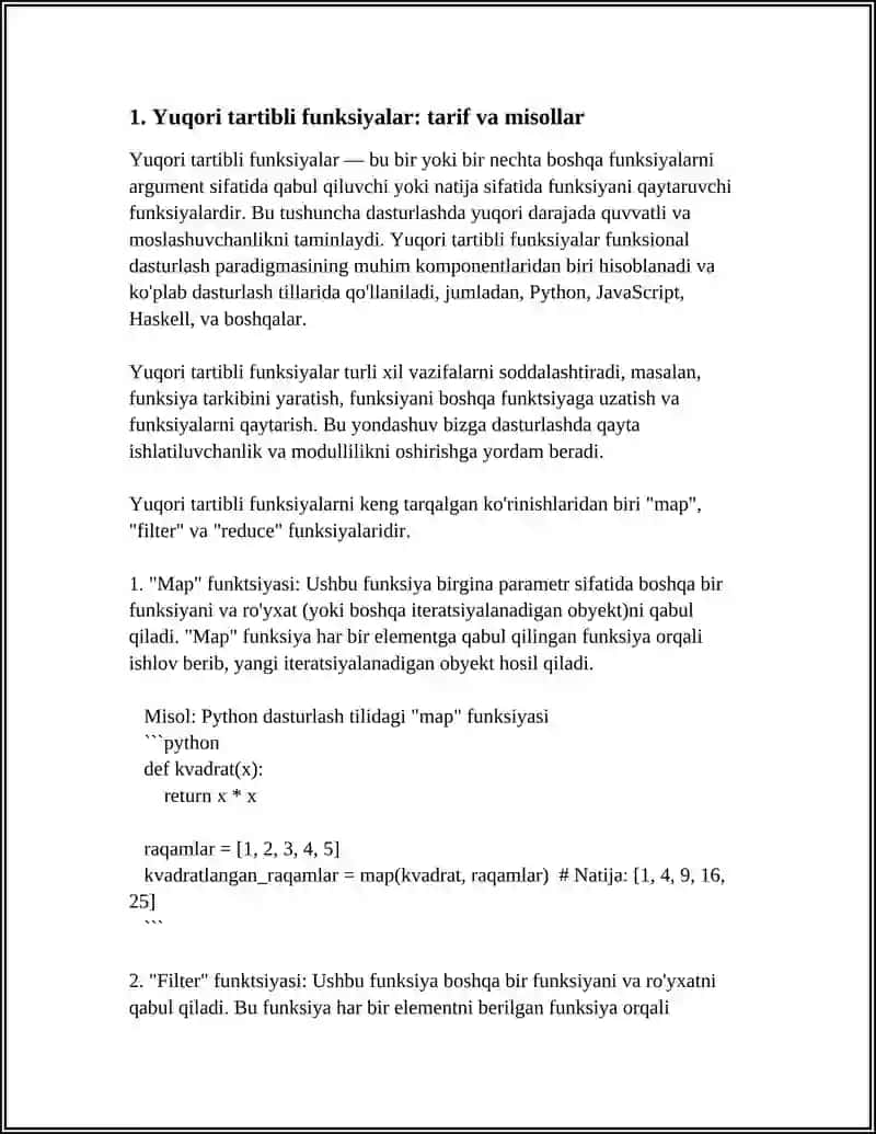 Yuqori tartibli funksiyalar 4