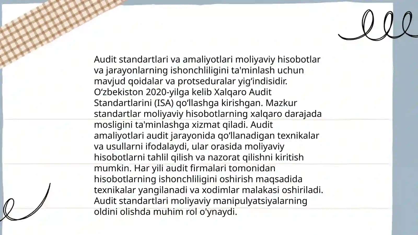 Auditing xalqaro standartlari asosida auditni tashkil etish 4
