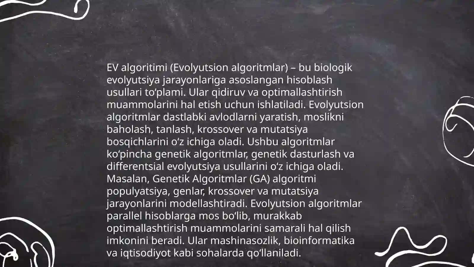 Radial tarmoqlarni oʻrganish usulini EV algaritimi 4