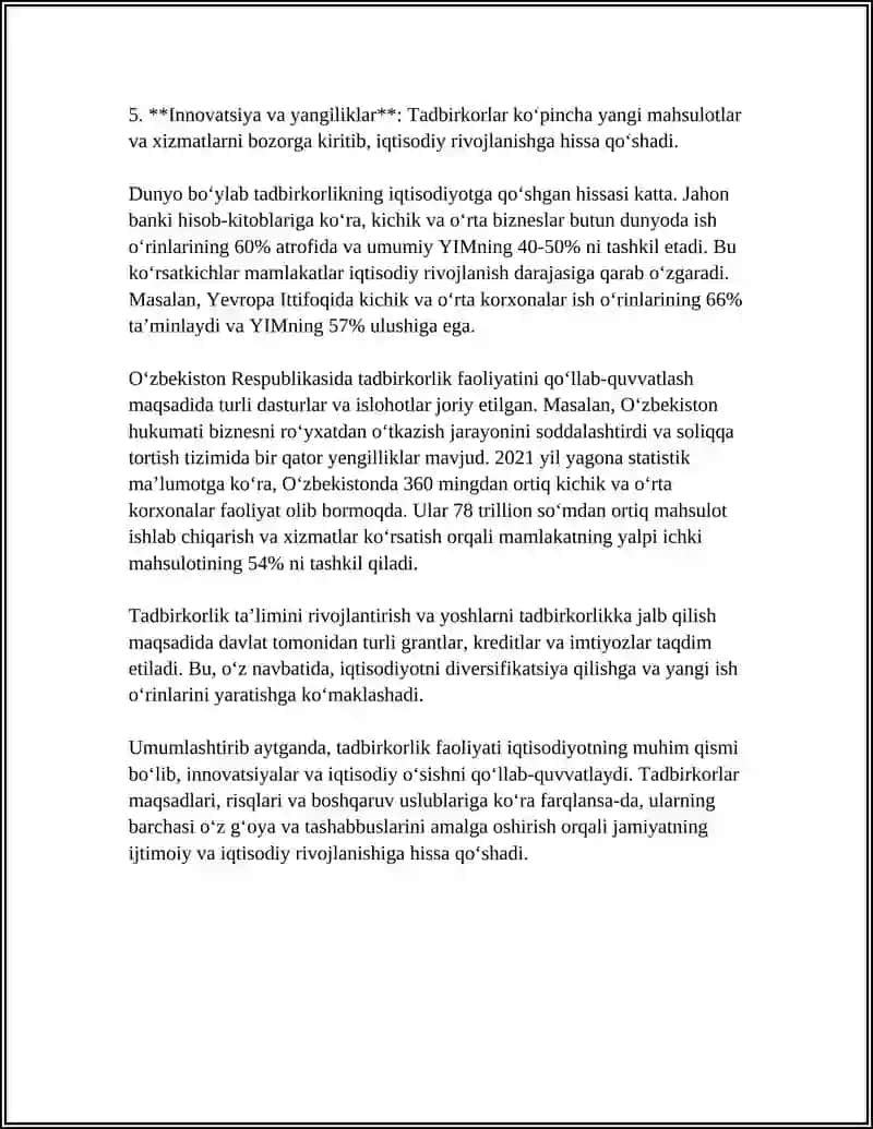 TADBIRKORLIK FAOLIYATI 4