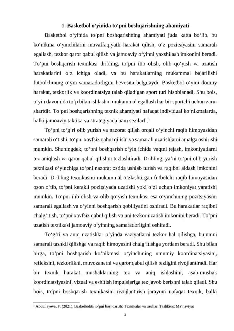 Basketbol o‘yinida to‘pni boshqarish (to‘pni olib yurish, to‘pni ilib olish, to‘pni olib qo‘yish uzatish) texnikasi 4