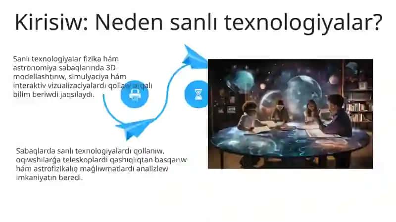 Fizika hám astronomiya sabaqlarında cifrlı texnologiyalardıń qollanılıwı 4