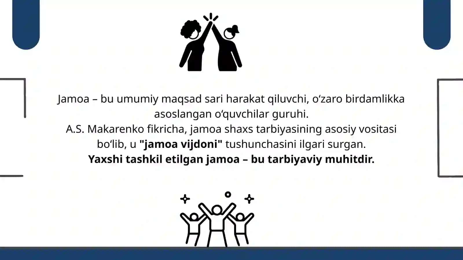BOLA TARBIYA JAMOASI VA YAGONA PEDAGOGIK JARAYONINING ASOSIY SHAKLI 4